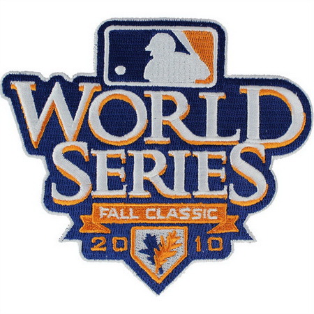 Men 2010 MLB World Series Logo Jersey Sleeve Patch San Francisco Giants vs. Texas Rangers White Border I Biaog